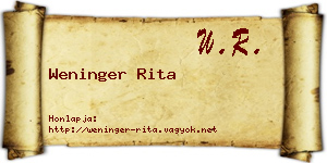 Weninger Rita névjegykártya