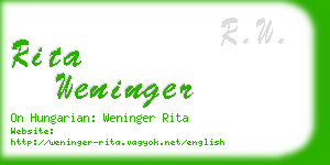 rita weninger business card